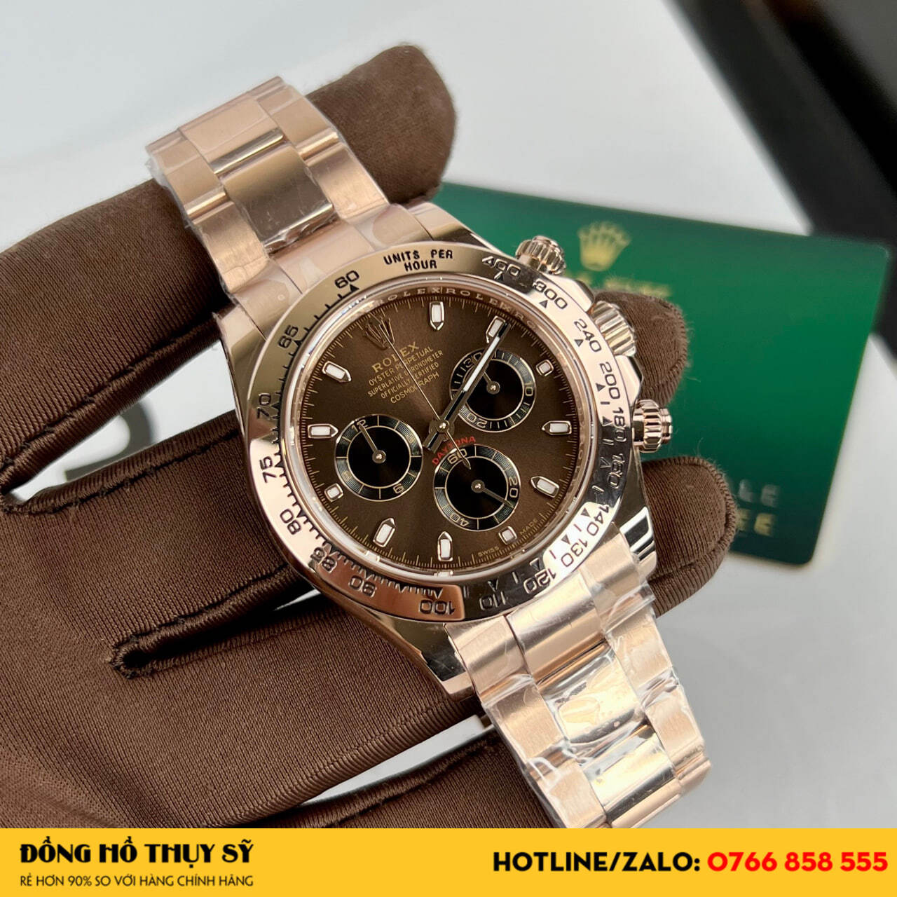 Đồng hồ  Rolex Cosmograph Daytona 116505 Chocolate Dial Bọc Vàng 18k