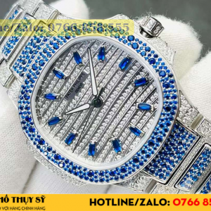 Đồng hồ patek philippe nautilus 7118/1451G diamond blue saphire replica