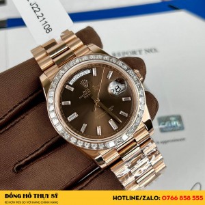 Đồng hồ Rolex Day Date  Bọc Vàng 18k  Kim Moissanite 170g 