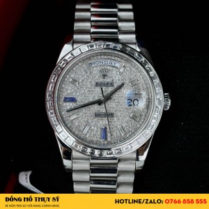 Đồng hồ  Rolex Day-Date M228396TBR-0021 chế tác platinum Kim Cương Thiên Nhiên 