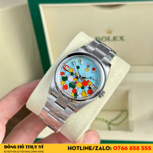Đồng hồ  Rolex Oyster Perpetual 126000 36mm mặt số xanh lam hoạ tiết celebration rep 1:1 
