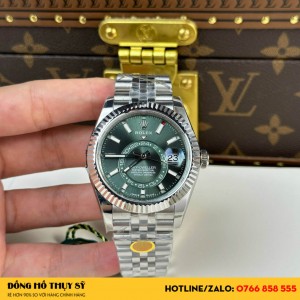 Đồng hồ  Rolex Sky-Dweller 326934 green dial jubilee rep 11