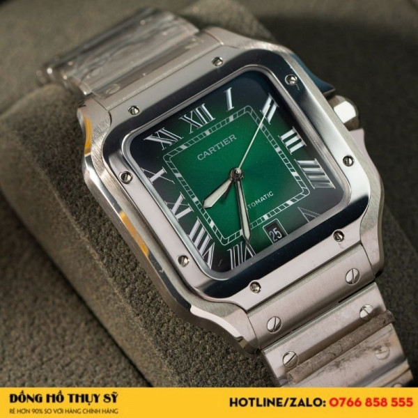 Đồng hồ Cartier Santos de cartier green dial replica