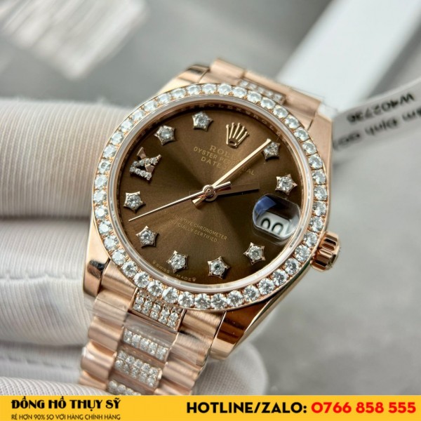 Đồng hồ rolex    Datejust 31 Bọc Vàng 18k Kim Moissanite 