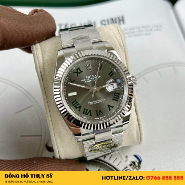 Đồng hồ rolex datejust 41 wimbledon dây oyster clean factory replica 