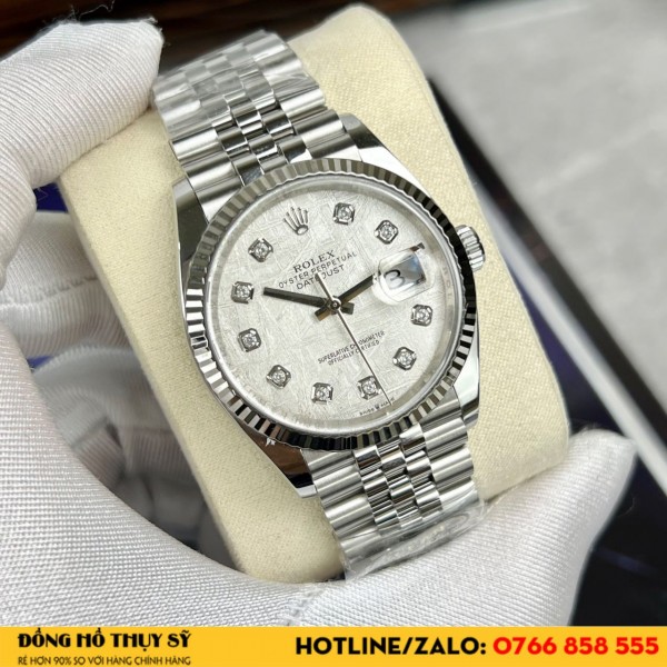 Đồng hồ  Rolex Datejust  Mặt Chế Tác Thiên Thạch Cọc Số Moissanite 