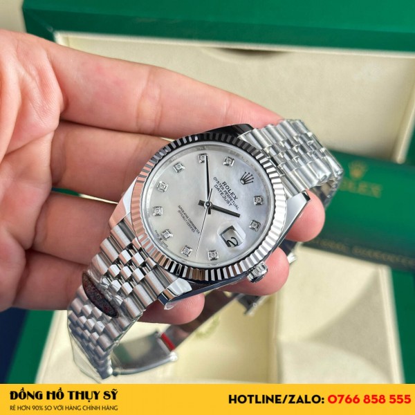 Đồng Hồ  Rolex Datejust Mặt Khảm Trai Replica 