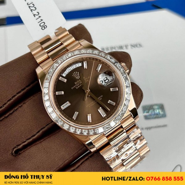 Đồng hồ Rolex Day Date  Bọc Vàng 18k  Kim Moissanite 170g 