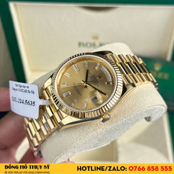 Đồng hồ Rolex daydate bọc vàng 228238 yellow gold 177g 