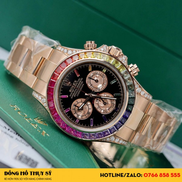 Đồng hồ rolex  Daytona Rainbow 116595RBOW Chế Tác Vàng khối kim cương thiên nhiên 