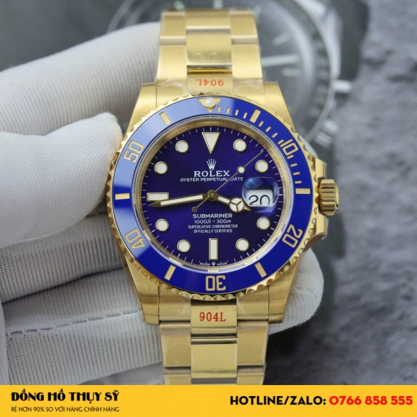 Đồng hồ  Rolex Submariner Date 126618LB yellow gold blue dial replica 