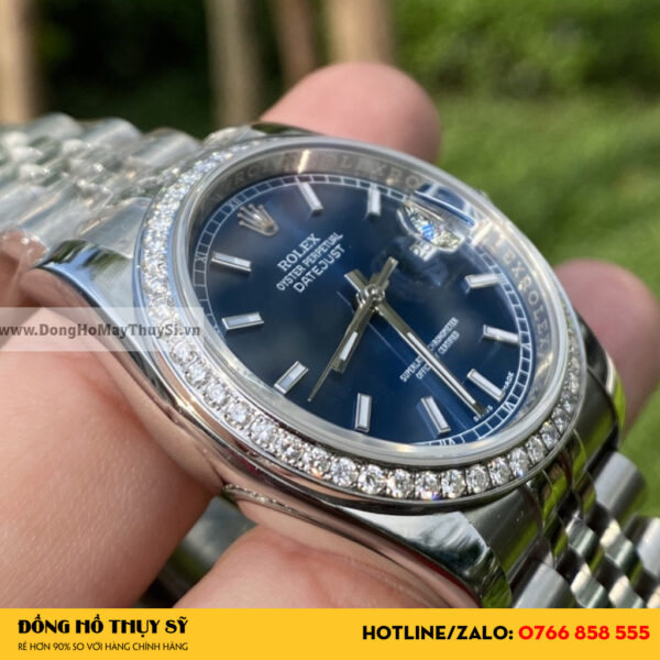 ROLEX DATEJUST 41 OYSTERSTEEL JUBILEE BLUE Độ Niềng Kim Cương Thiên Nhiên