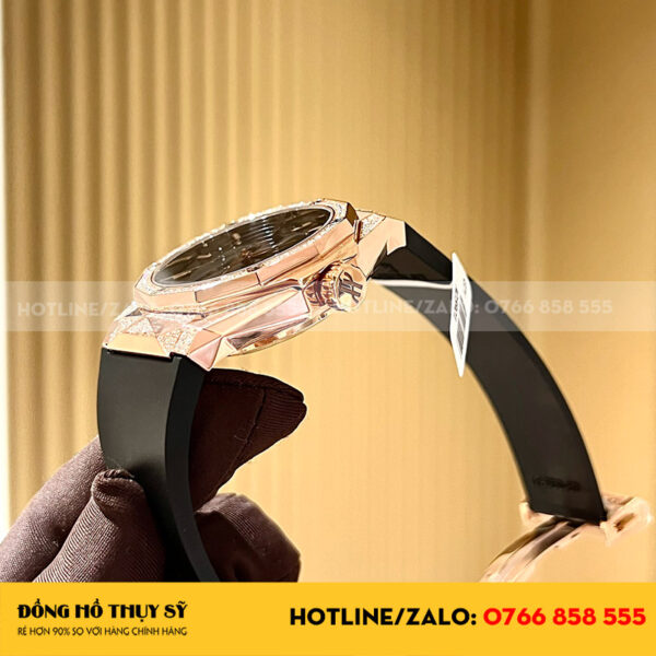 Đồng Hồ Hublot Rep 11 Orlinski King Gold Demi Moissanite