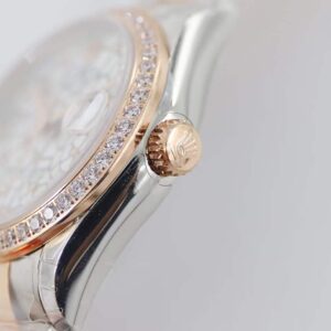 Đồng Hồ Rolex Datejust 278381 Mặt Hoa Kim Cương Demi Vàng 18k Replica