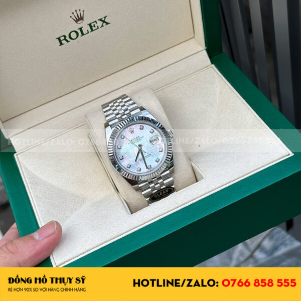 Đồng Hồ Rolex Datejust Rep 1 1 126334 Mặt Số Vỏ Trai Trắng