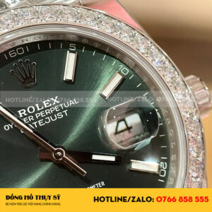 Rolex datejust green dial viền moissanite 2.5ly clean factory