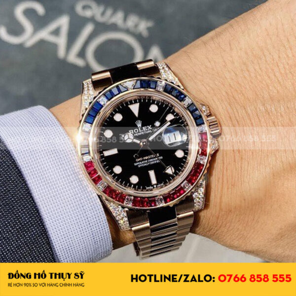 Rolex GMT-Master II 126755 Bọc Vàng 18k - Kim Moissanite