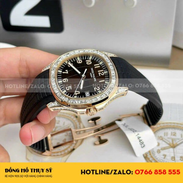 Đồng hồ patek philippe aquanaut 5167r độ kim cương moissanite baguette