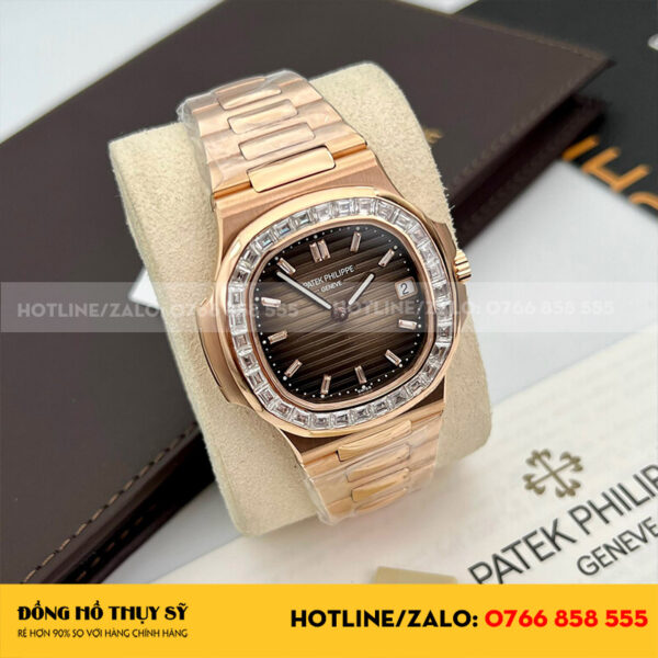 Đồng hồ patek philippe nautilus 5723r bọc vàng độ moissanite hongkong mặt tinh chỉnh