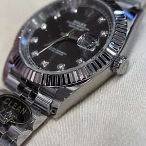 Đồng Hồ Rolex Datejust Mặt Số Gray Cọc Số Đá Super Fake