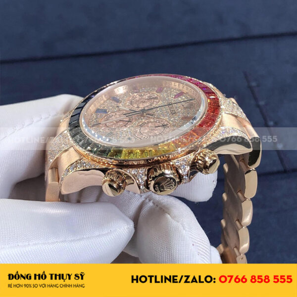 Rolex cosmograph daytona 116595Rbow chế tác vàng 18k full diamond