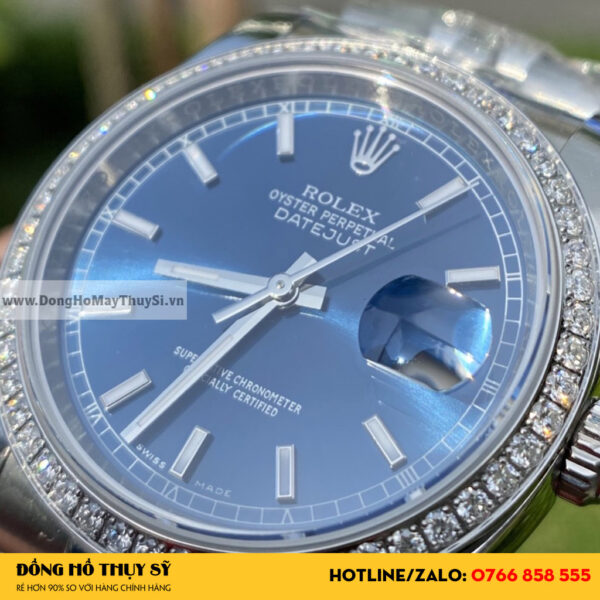 ROLEX DATEJUST 41 OYSTERSTEEL JUBILEE BLUE Độ Niềng Kim Cương Thiên Nhiên