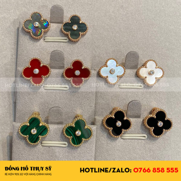 BÔNG TAI VAN CLEEF & ARPELS FLORAL EARRINGS HOA TRƠN NHỎ