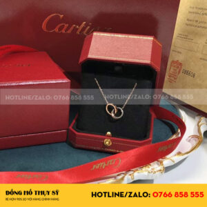 CARTIER LOVE NECKLACE - DÂY CHUYỀN CARTIER 2 CHIẾC NHẪN  KIM CƯƠNG THIÊN NHIÊN