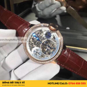 Cartier Tourbillon Chế Tác Vàng Khối 18K Kim Cương Thiên Nhiên