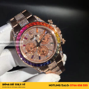 Cosmograph Daytona Rainbow 116595rbowdp Chế Tác Vàng Nguyên Khối 18K Kim Cương Thiên Nhiên