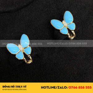 Dây chuyền và Hoa Tai Van Cleef & Arpels Two Butterfly Turquoise and Diamond Gold 18k