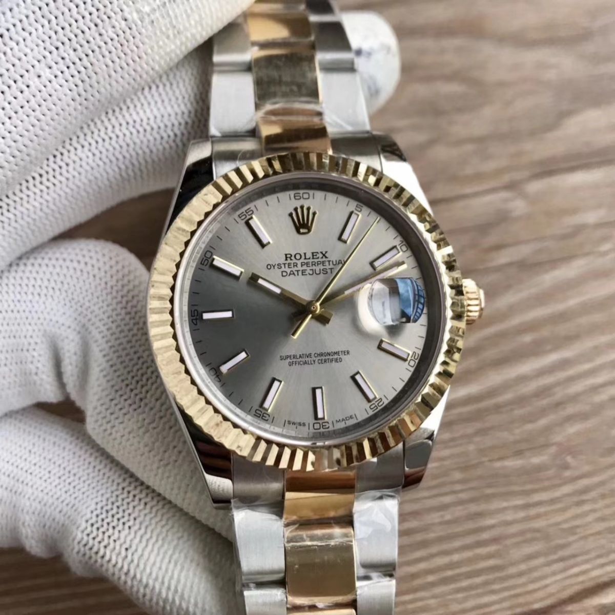 Mặt số Đồng Hồ Rolex Datejust 178240 Demi Vàng 18k Like Auth đẹp