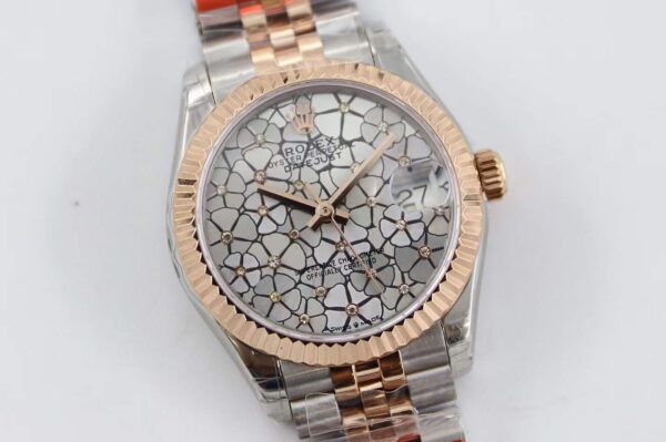 Đồng Hồ Rolex Datejust 278381 Mặt Hoa Kim Cương Demi Vàng 18k Replica
