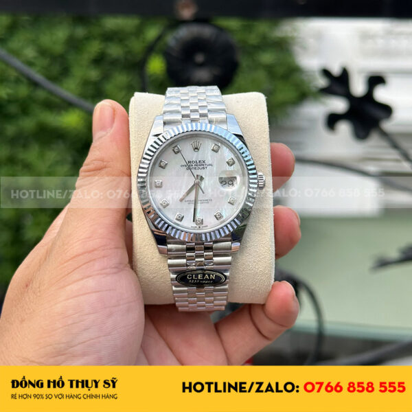 Đồng Hồ Rolex Datejust Rep 1 1 126334 Mặt Số Vỏ Trai Trắng