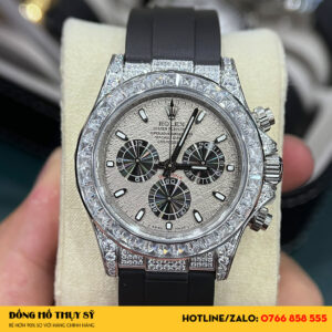 Đồng Hồ Rolex Daytona 116519 Mặt Số Khảm Trai Viền Full Đá Super Fake