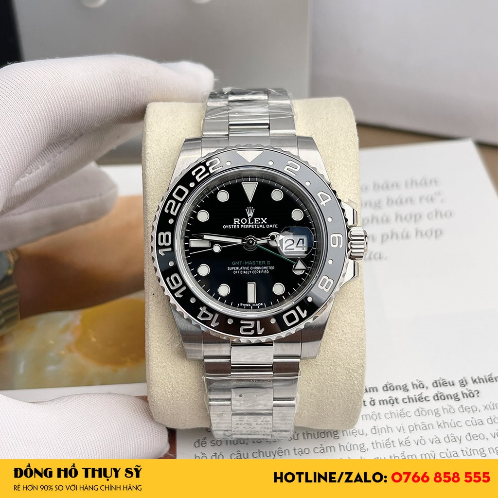 Kiểu dáng Đồng Hồ Rolex Replica 1:1 GMT-Master II 116710LN đẹp