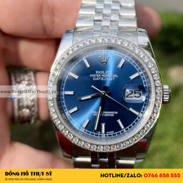 ROLEX DATEJUST 41 OYSTERSTEEL JUBILEE BLUE Độ Niềng Kim Cương Thiên Nhiên