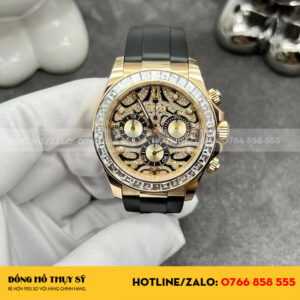 Rolex daytona Eye of the tiger chế tác vàng đúc kim cương thiên nhiên baguette